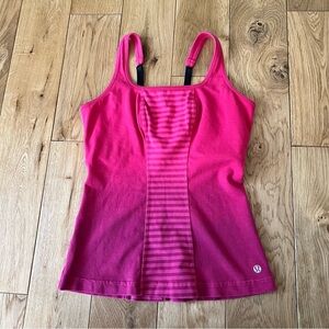 Lululemon Athletica Pink Striped Tank Top